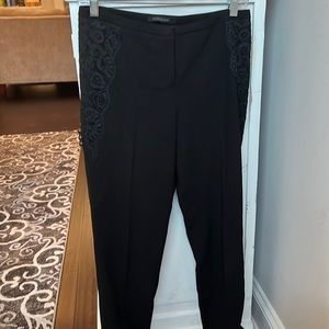 Black lace detail dress pant - wrinkle resistant